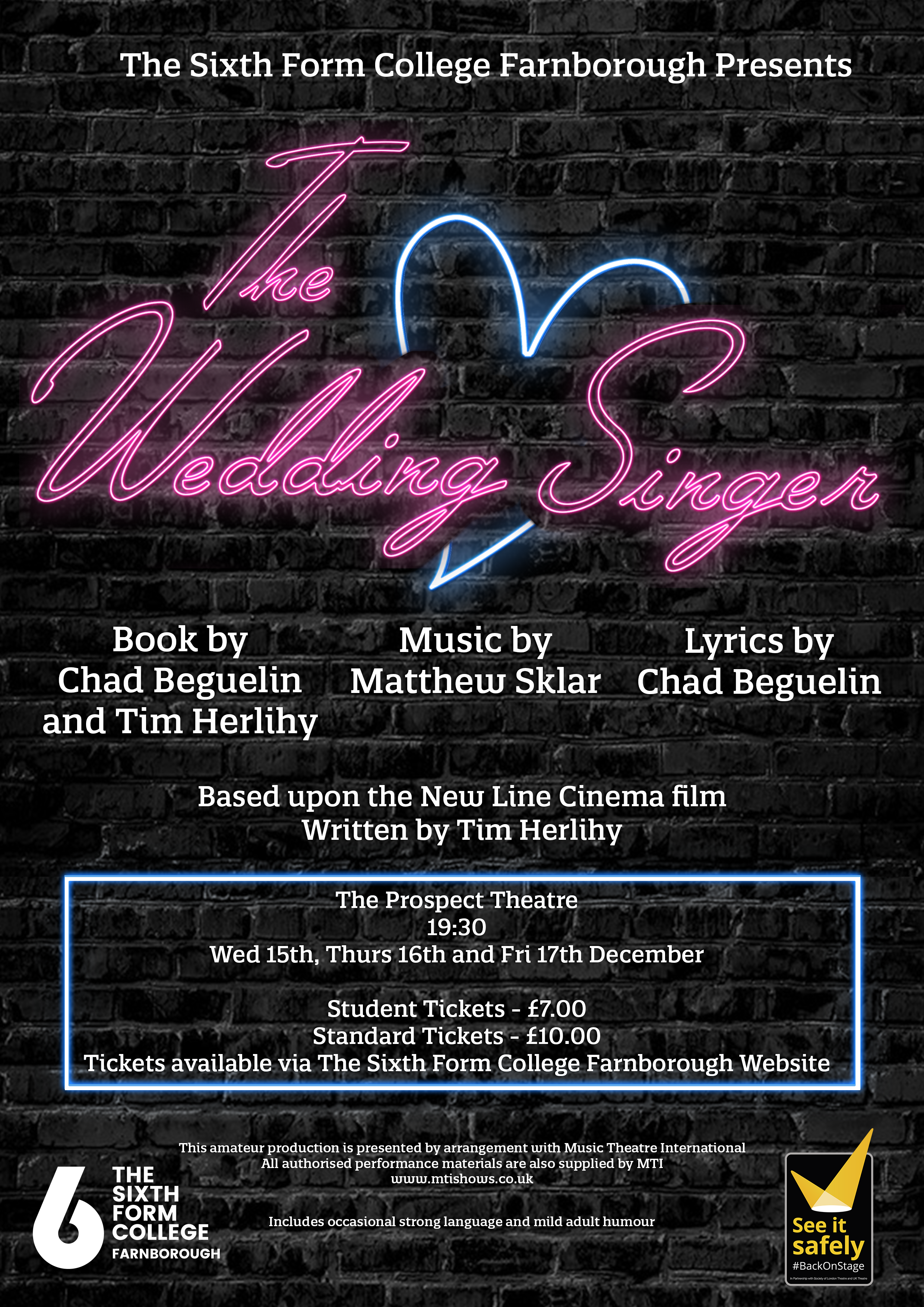 MTE Christmas Show - The Wedding Singer - The Sixth Form College Farnborough