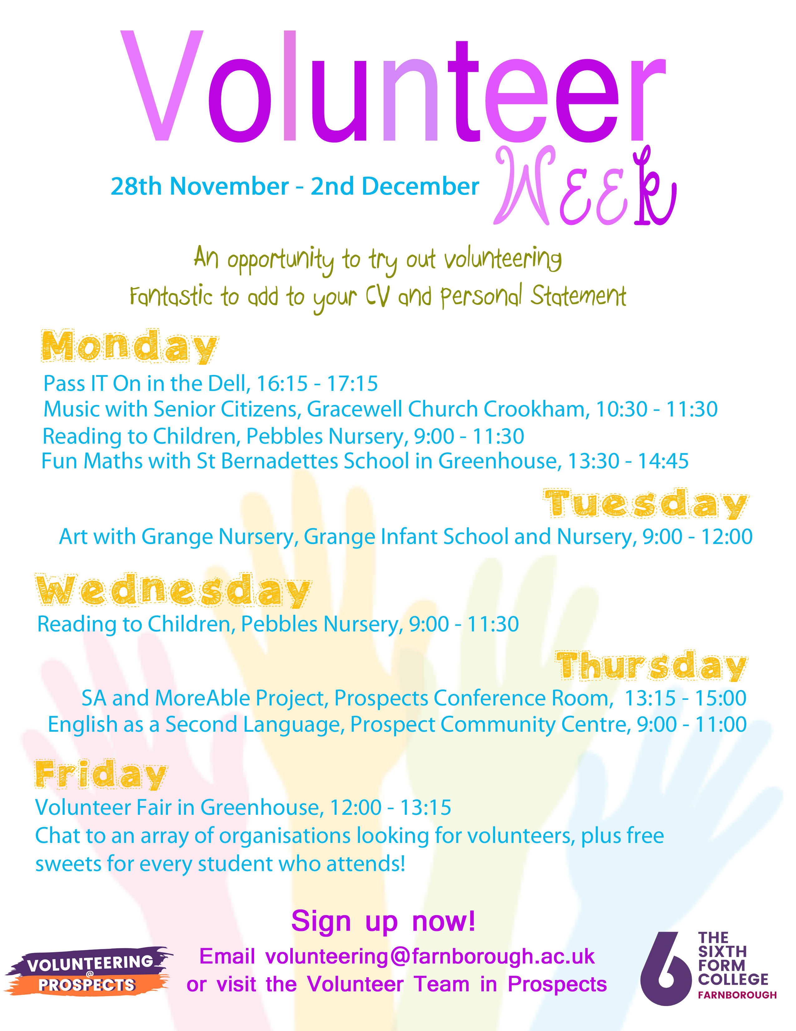 Volunteer Week 2016 - The Sixth Form College Farnborough