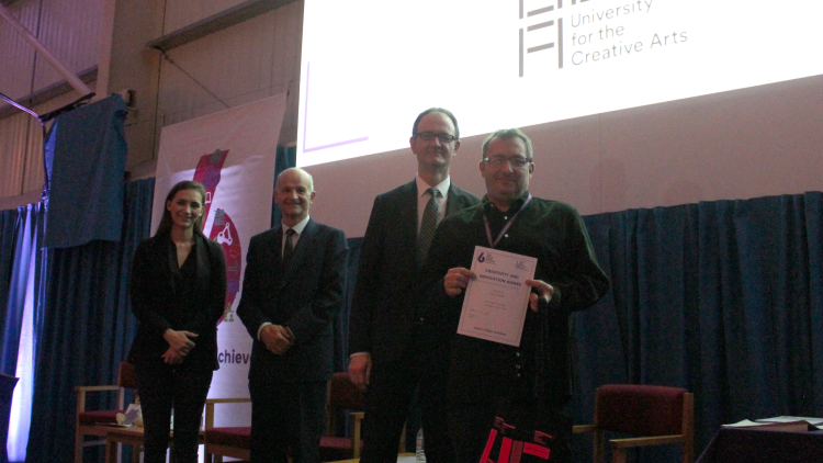 <p>The <strong>University for the Creative Arts</strong> presented the Creativity and Innovation Award</p>