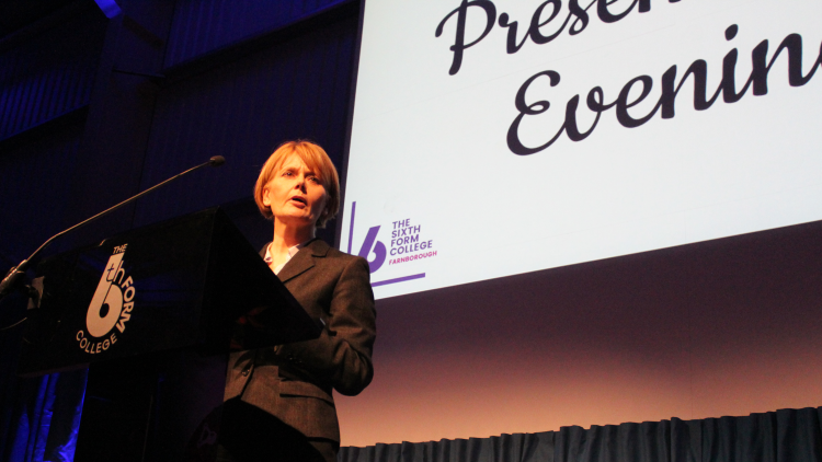 <p>Guest of Honour Professor Andrea Nollent speaking on the evening&nbsp;</p>