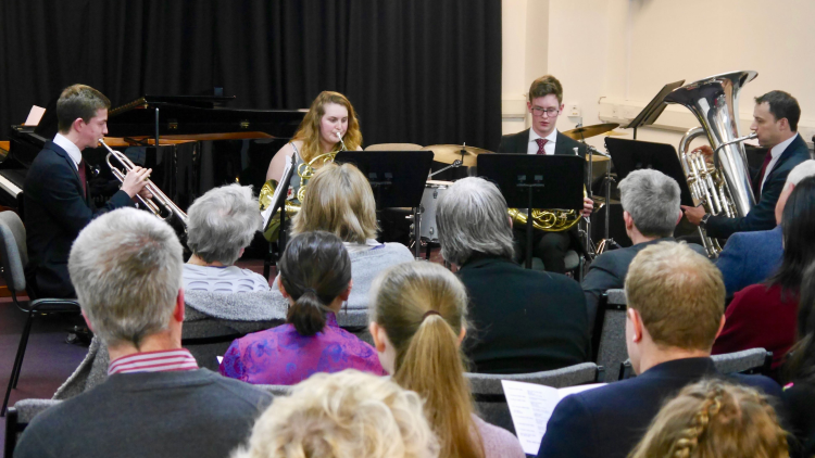 <p>Both groups of students performing to a packed audience in the Recital Room&nbsp;</p>