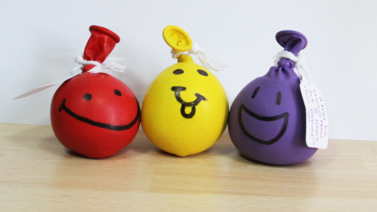 <p>&nbsp;Students homemade stress balls</p>