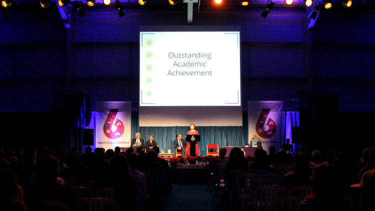 <p>Deputy Principal Catherine Cole speaking&nbsp;during the evening&nbsp;</p>