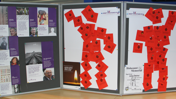 <p>&nbsp;Pledges written by the students</p>