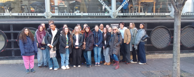 Our students outside the BFI